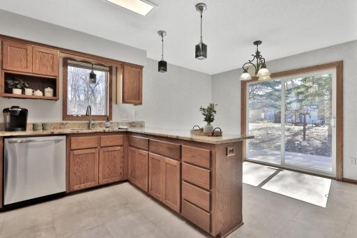 Great access to the backyard and deck for outdoor dining!
