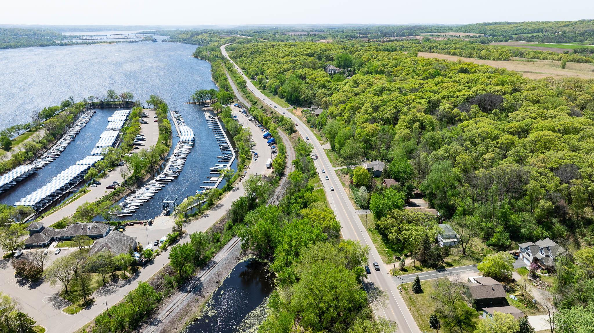View from above looking south