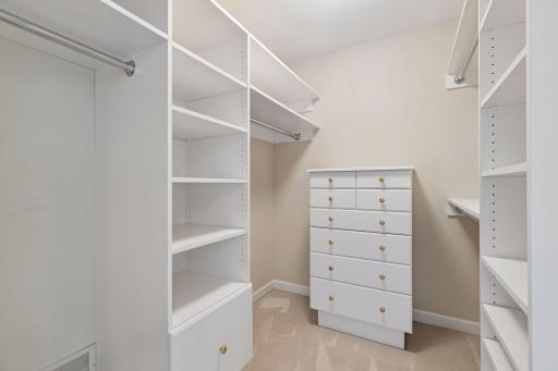 You will find walk-in and custom closets throughout the home