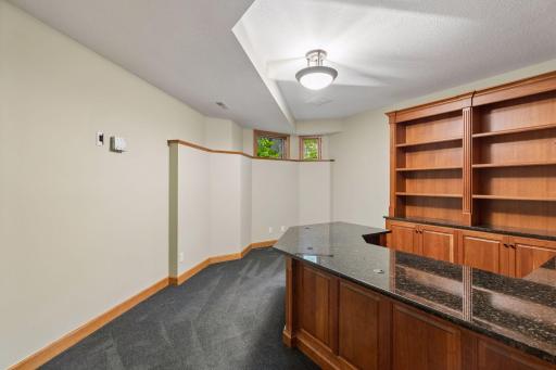 The 2nd office features beautiful built-ins