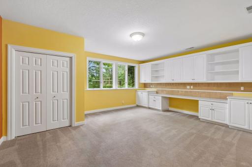 The large craft/hobby room could also be utilized as a 6th bedroom