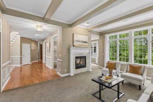 Numerous gathering spaces throughout this gorgeous home