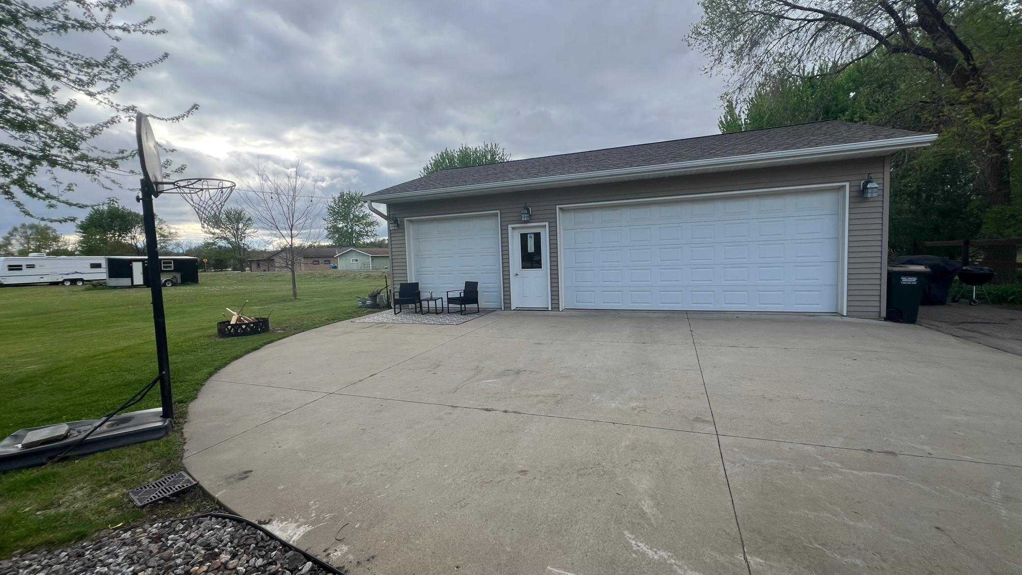 Large concrete driveway