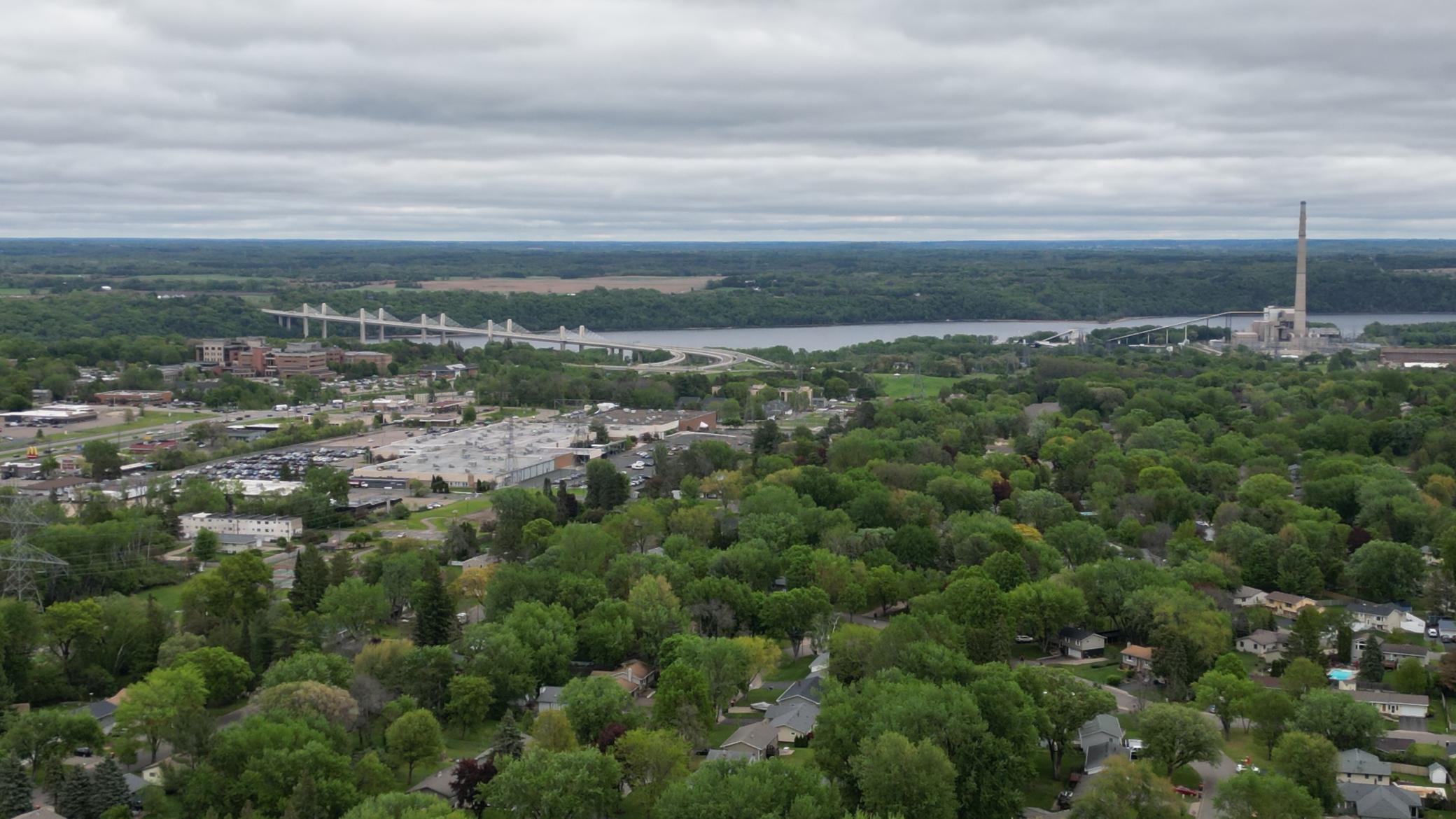 Facing East the newer Hwy 36 bridge to WI