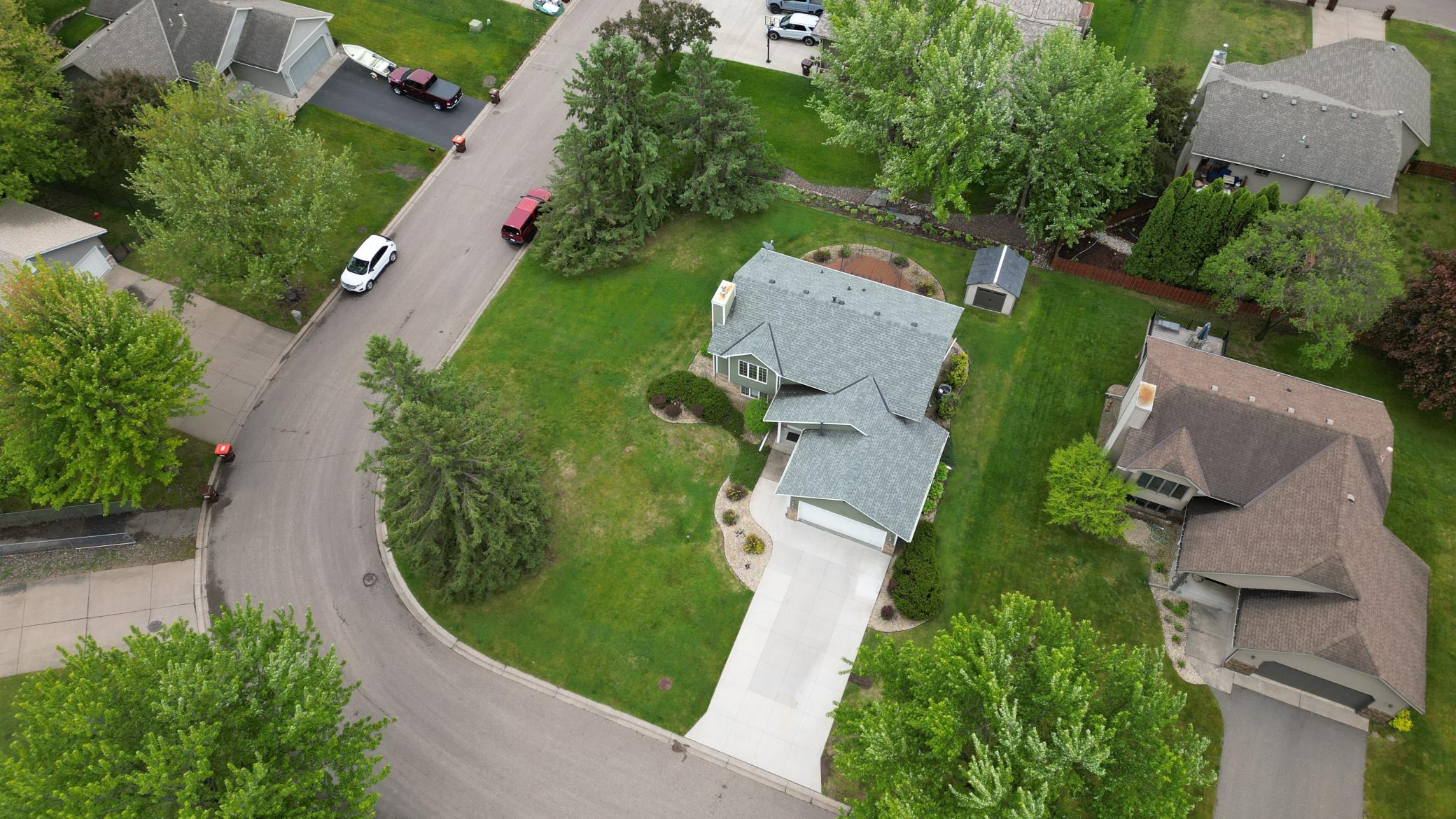 Nestled on a corner lot on a dead-end street