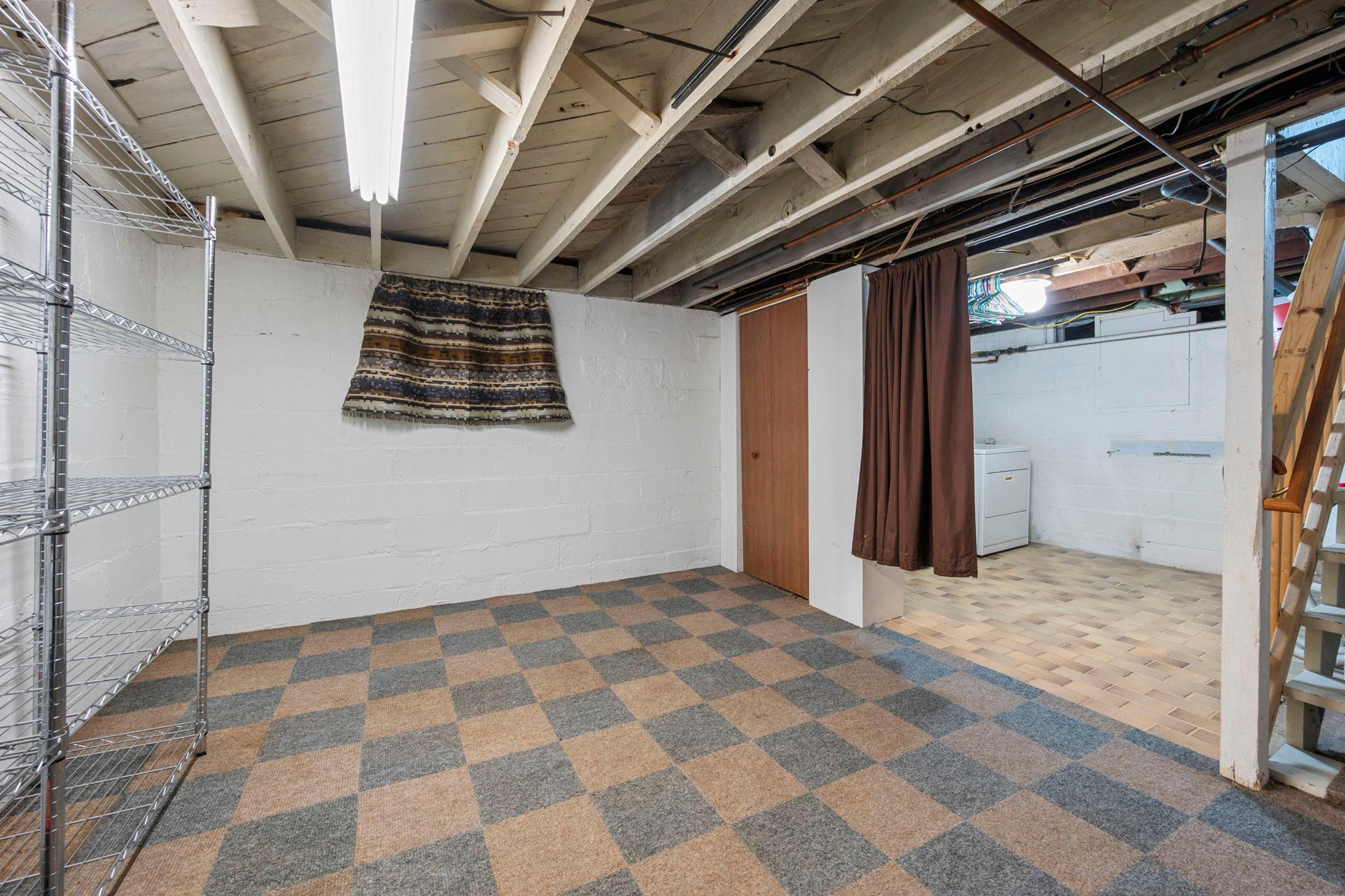 Carpeted bonus space in the basement has tons of potential! Think bonus family room, gaming space, exercise room...
