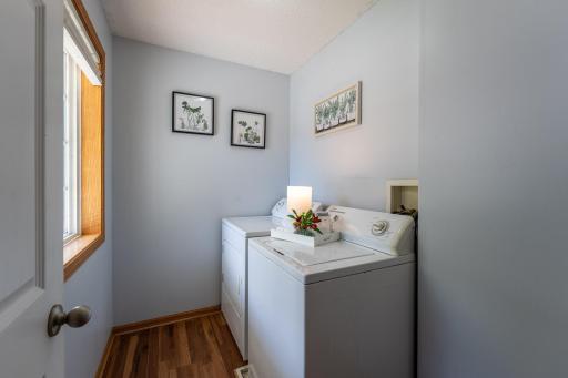 7.75x5.25 laundry room. You won't have to haul your laundry up and down a flight of stairs!