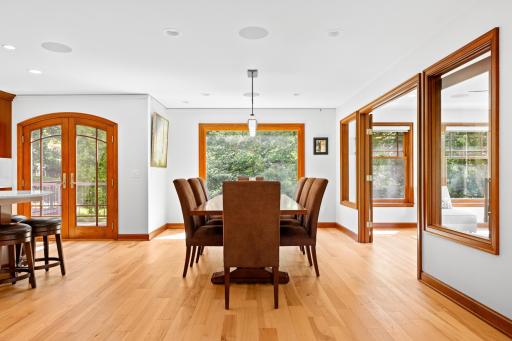 Bright dining room into 4 season sun room