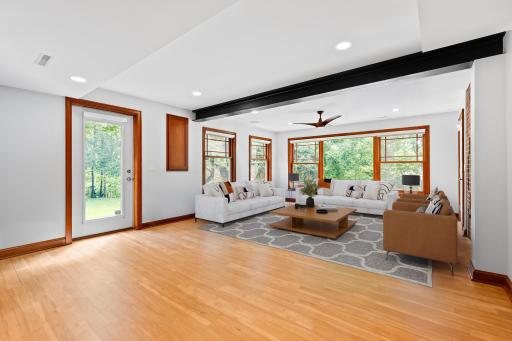 Walk out lower level family room (virtually staged)