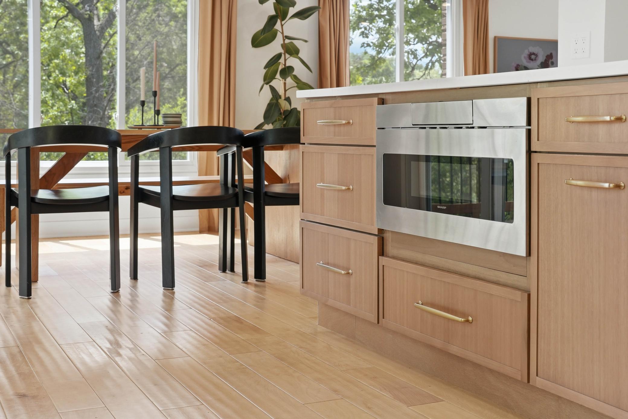 Slide out each cabinet to reveal so many organizing benefits
