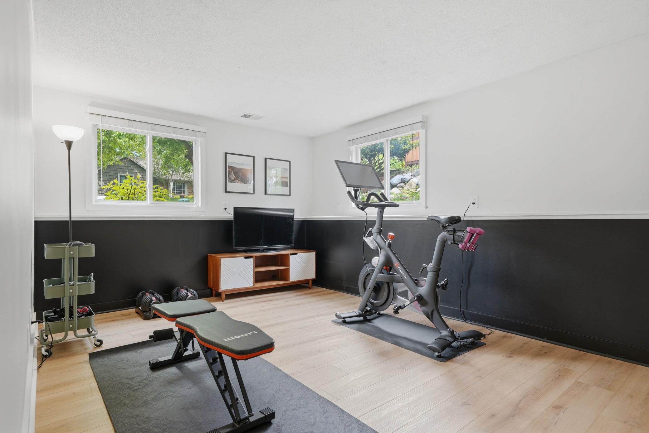 4th lower level bedroom currently used as the workout room