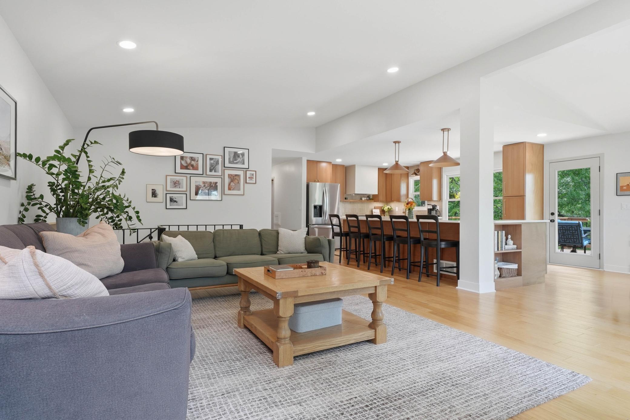 Wall between kitchen and living room removed during kitchen renovation in 2025