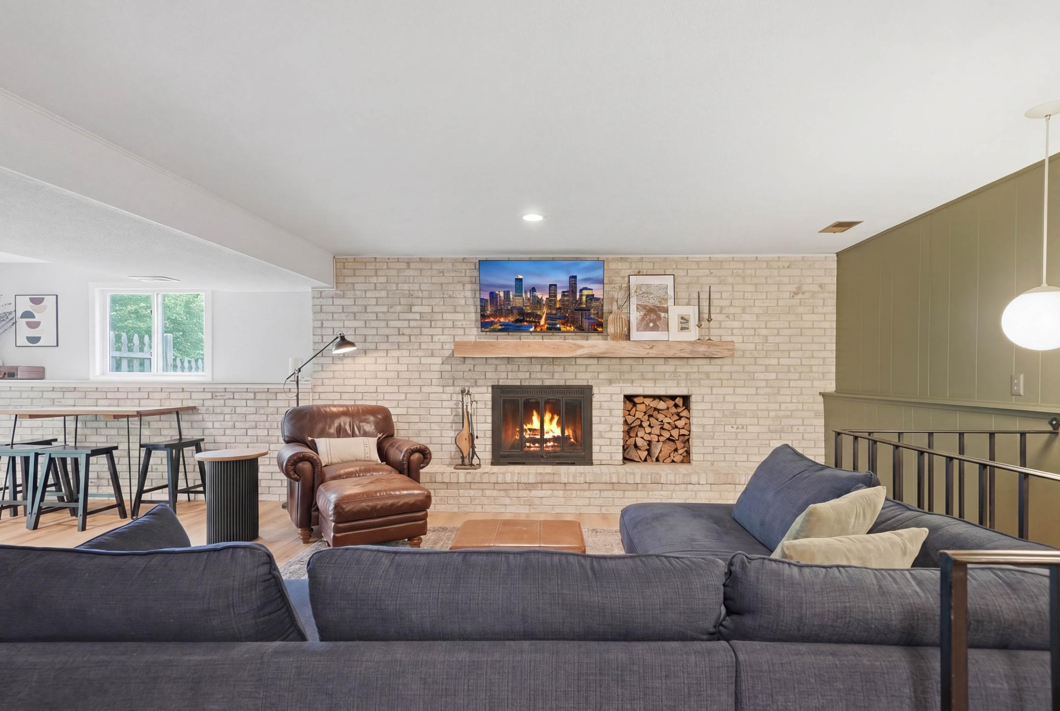 Wood mantle sourced from a Nebraskan sawmill