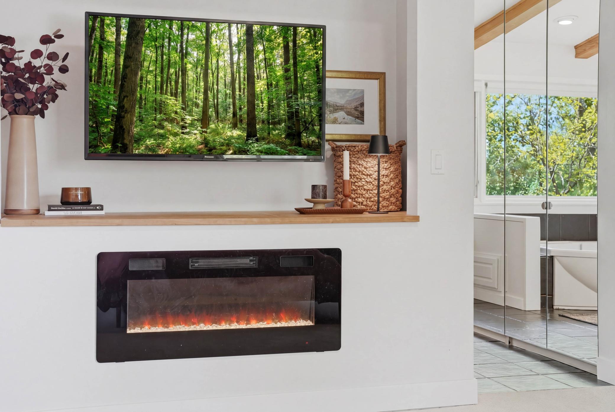 Newly added electronic fireplace