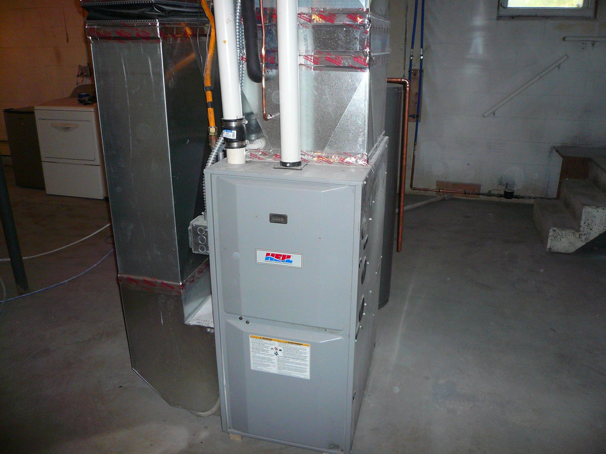 Forced air furnace with AC