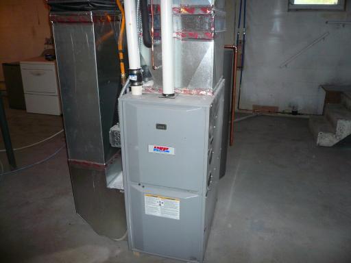 Forced air furnace with AC