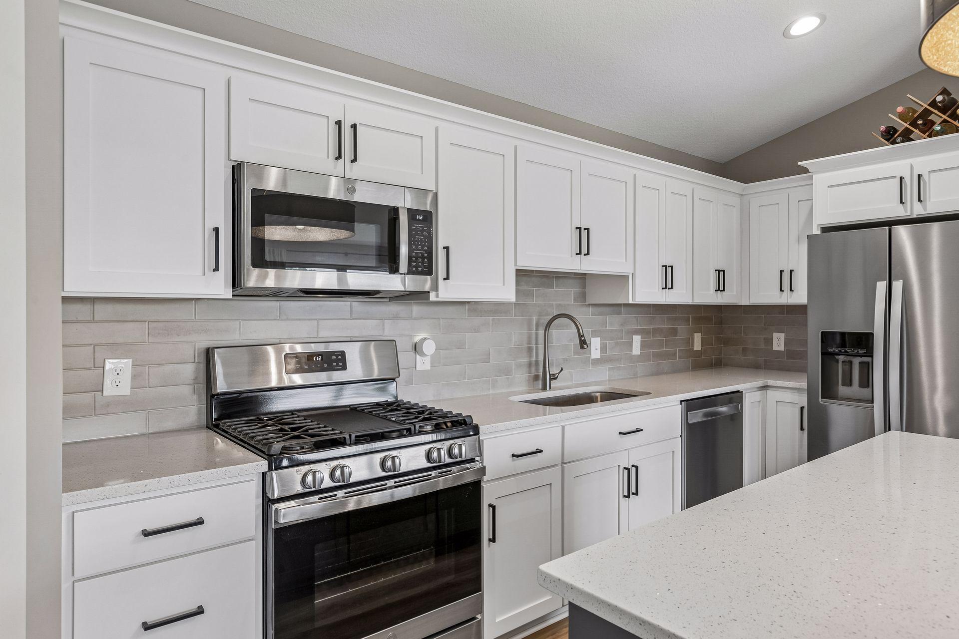 Surplus counter space and cabinet storage to keep you organized and the countertop space for can be used for whatever you need.