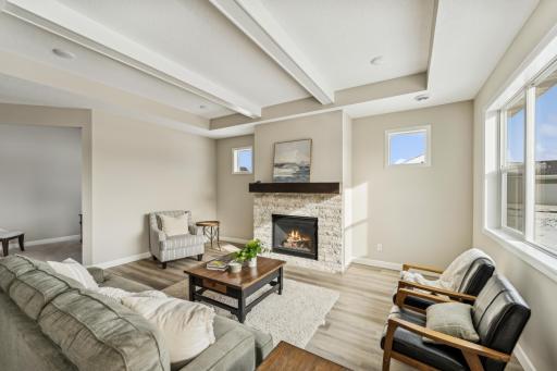 Living room - photos are of a staged home of similar floorplan, selections/colors may differ