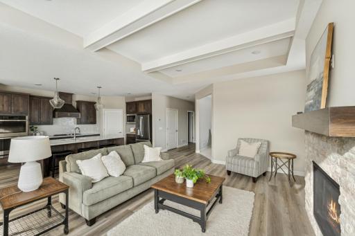Living room - photos are of a staged home of similar floorplan, selections/colors may differ