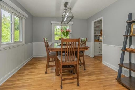 Dining area sits conveniently between living room and kitchen.