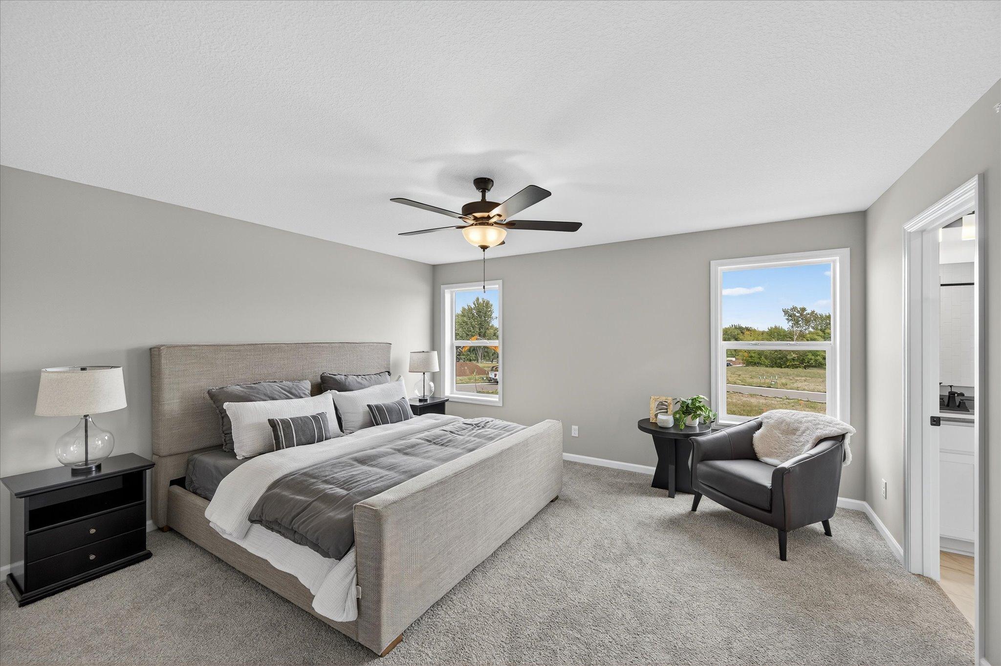 Primary suite - photo is of staged Westview plan