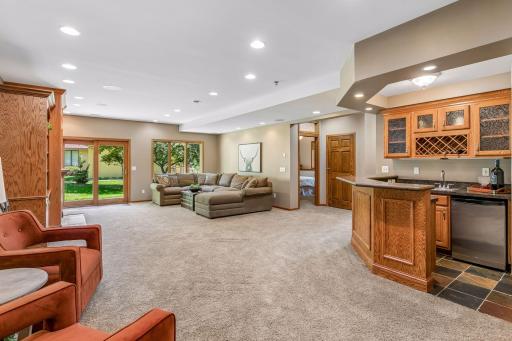 View from bar area toward family room and 5th bedroom.