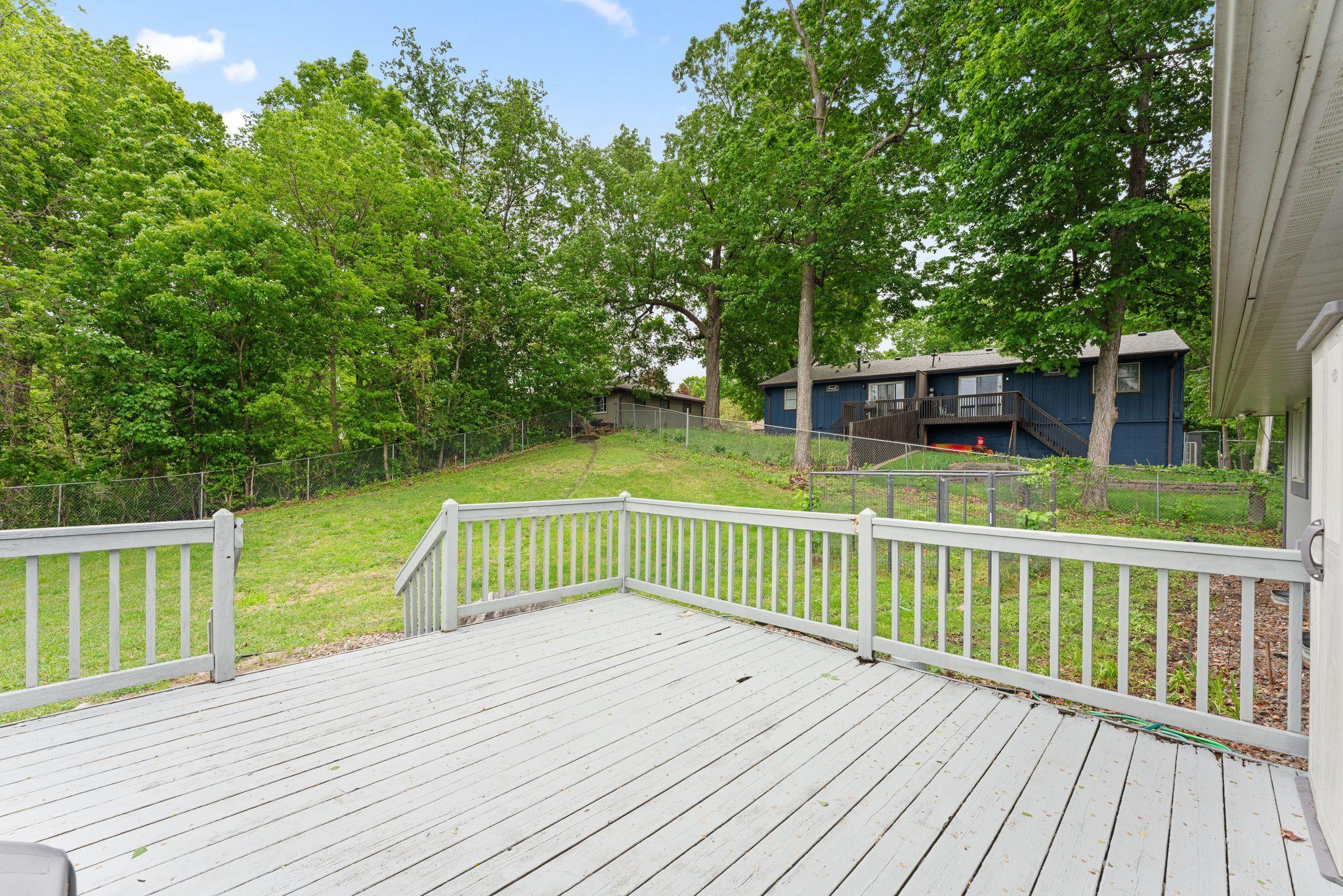 Backyard view from deck