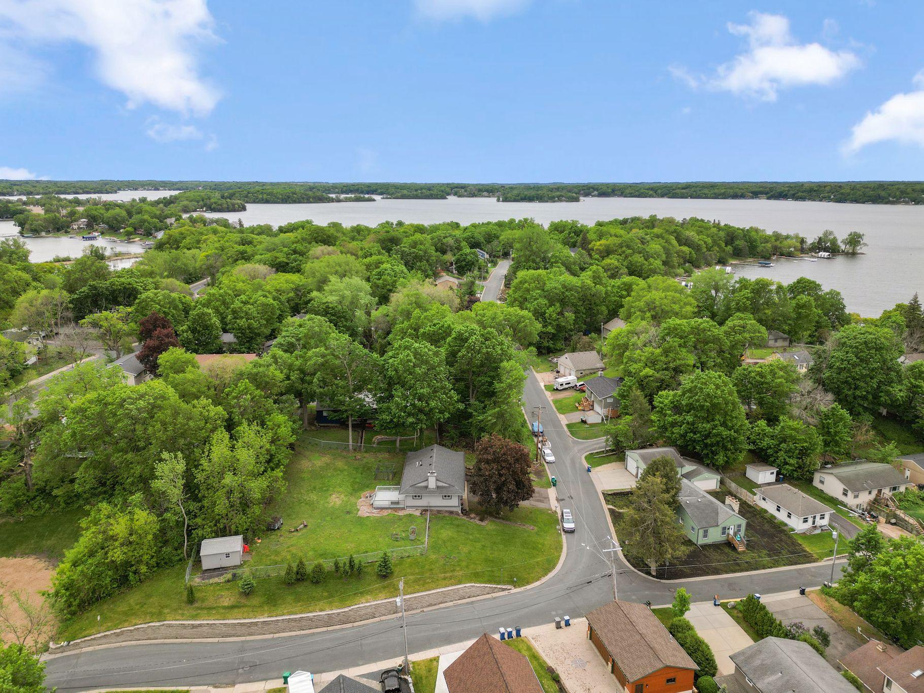 Arial shot of home/Lake Minnetonka