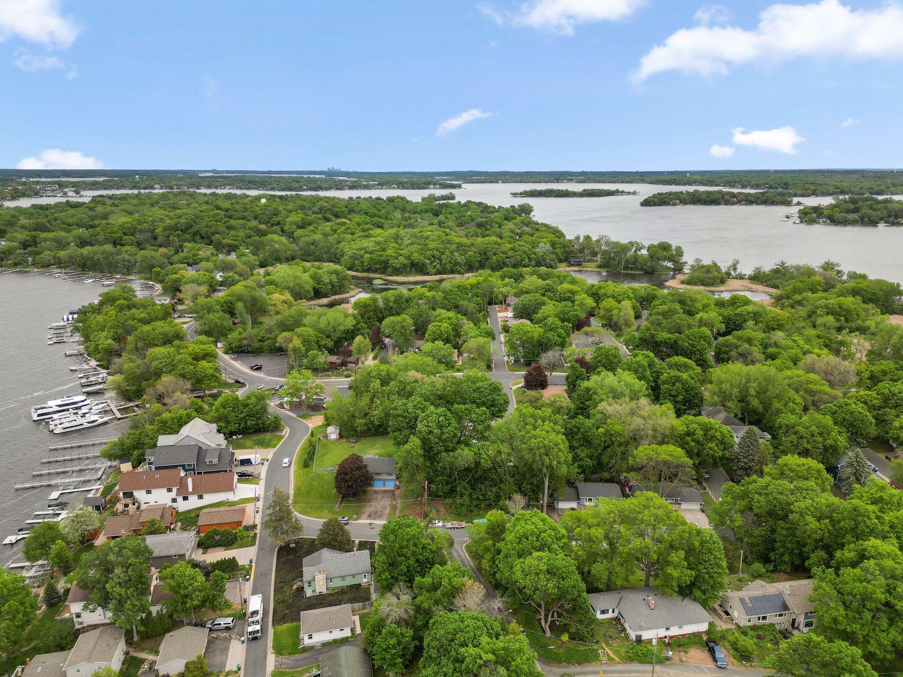 Arial shot of home/Lake Minnetonka