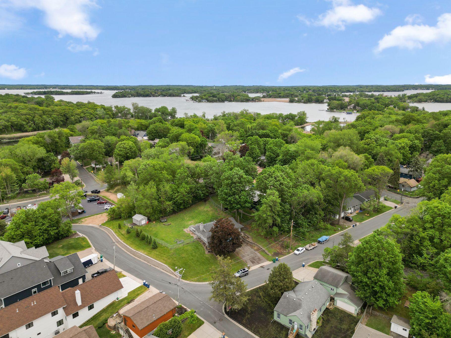 Arial shot of home/Lake Minnetonka