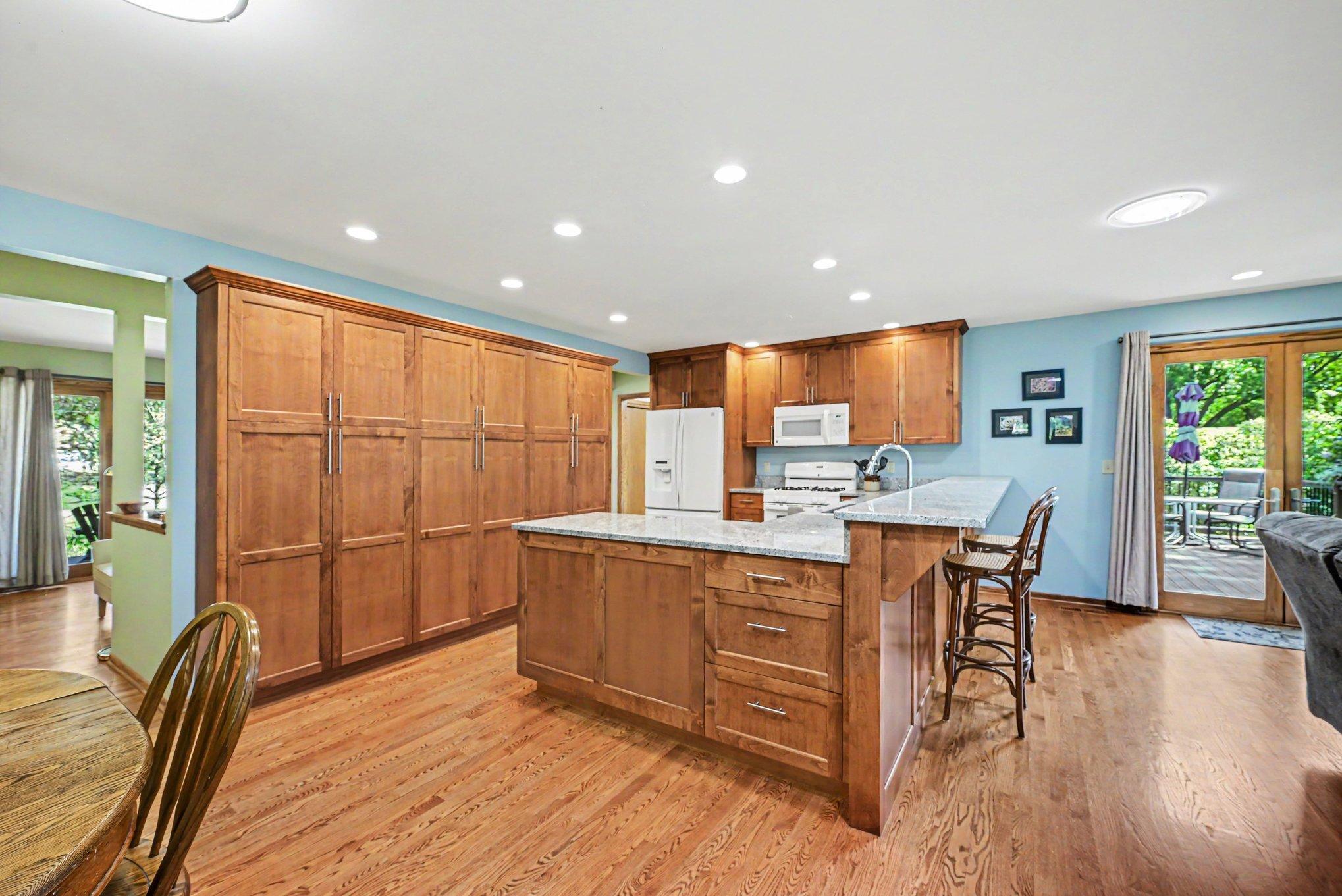 Dream kitchen with a full wall custom pantry.