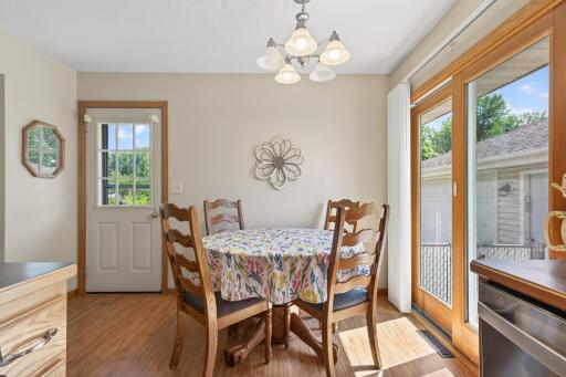 Sliding door walkout to backyard-convenient for grilling & relaxing