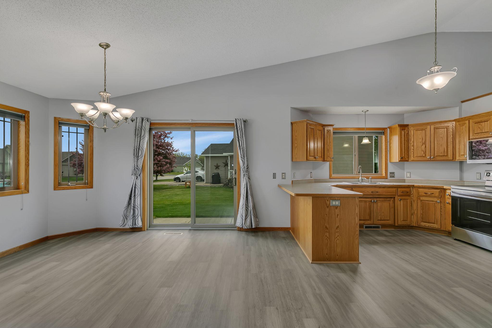 New flooring in kitchen/dining/entry