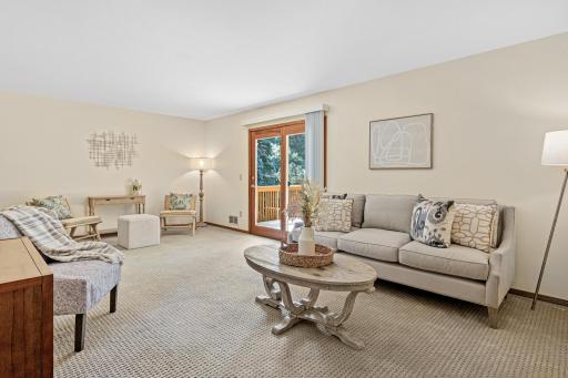 The living room is large enough that a dining space could be added on the far end of the living room!