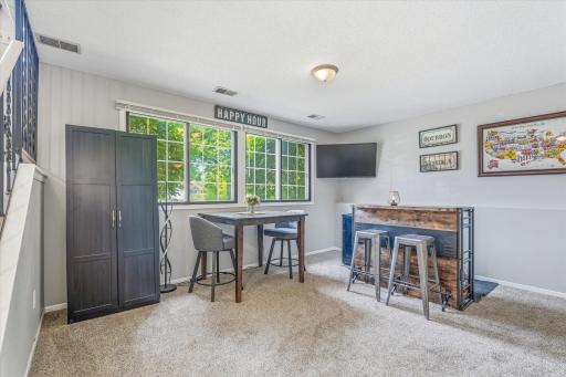 Lower level family room/entertainment area.