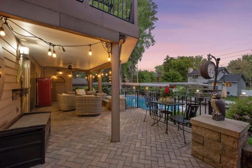 The patio is large with room for additional seating areas.