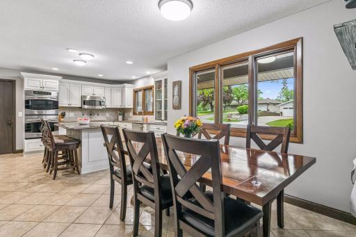 With two dining areas and counter seating, this home has the space to host gatherings of many sizes.