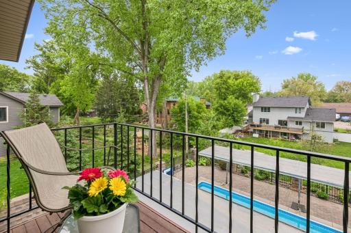 The primary suite deck is a relaxing escape.