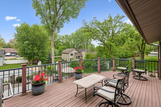 The maintenance-free deck is off the living area and overlooks the backyard.