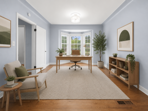 Huge front Bedroom OR can be used as a main floor home office - Virtually Staged Image!