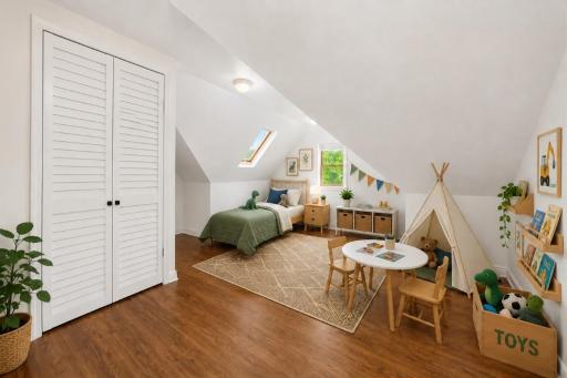 1st of 3 bedrooms located in the Upper level of the home.