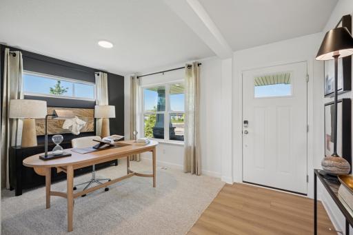 (Photo of a model home, finishes will vary) Residents can freely transform this flex space to fit their needs. Itâs equally great as a media zone, a quiet office to concentrate on work or a sitting room.