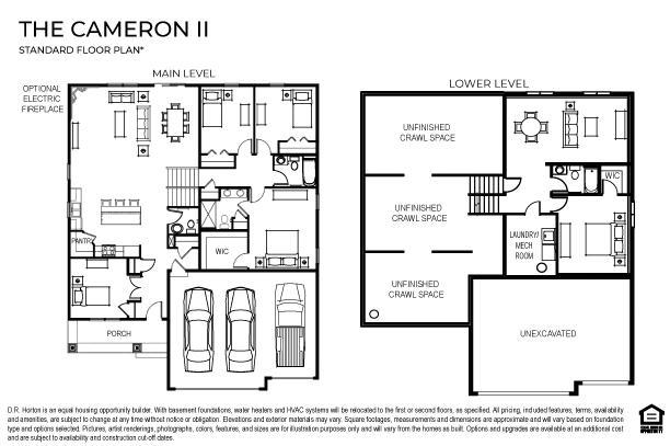 Feel the flow throughout The Cameron II in this overview of the main & upper level. The home's finished lower level features a well thought-out design, includes a living room, fifth bedroom and another full bathroom.