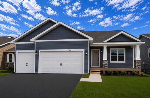 The Cameron II Northern Craftsman at Highlands at Eagle View in Elko New Market. Photo is of a actual home with AI-generated parts for visualization. Options and colors may vary. Ask Sales Agent for details. Actual yard condition may differ.