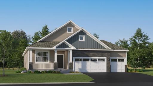 (Exterior rendering, actual home's finishes will vary slightly) The Birmingham has a stunning exterior.