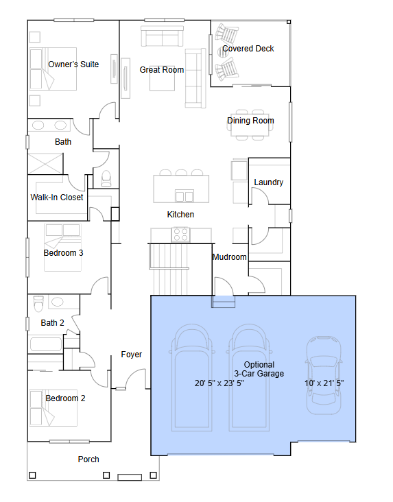 Birmingham main level floorplan.