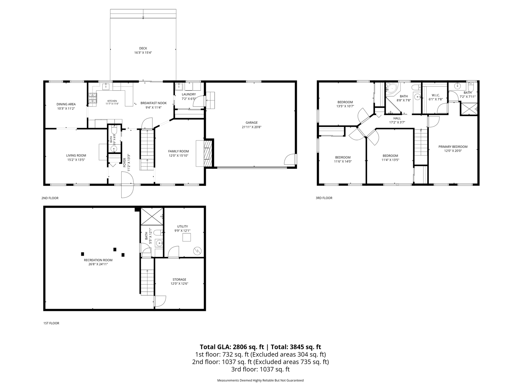 Combined 3 floor layouts