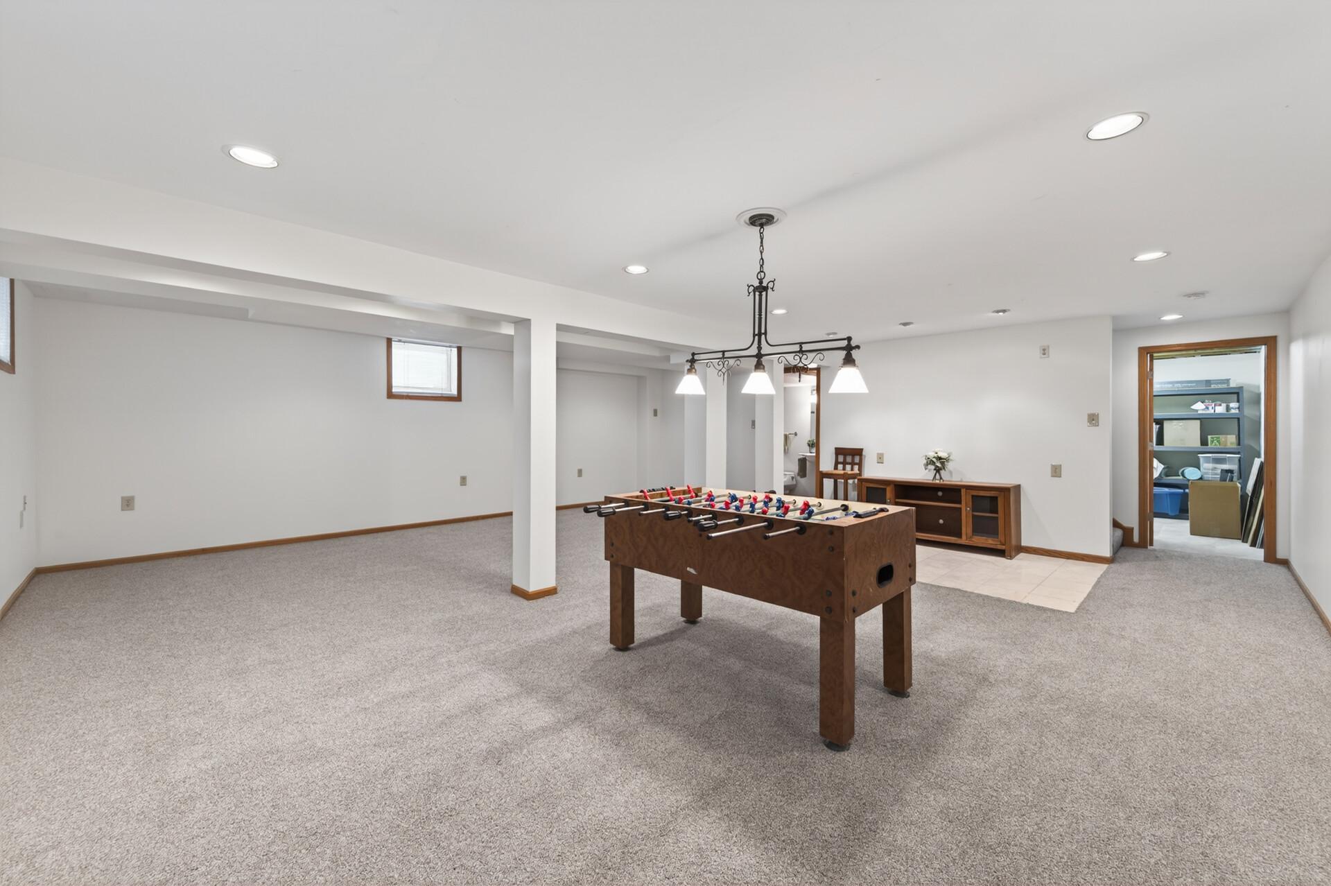 Add a wet bar, media area, pool table or exercise room.