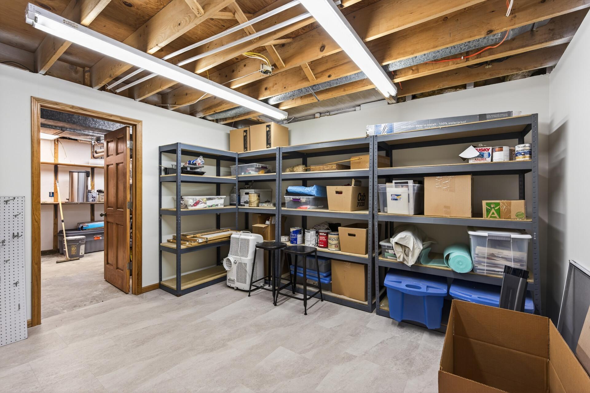 Phenomenal lower level storage room