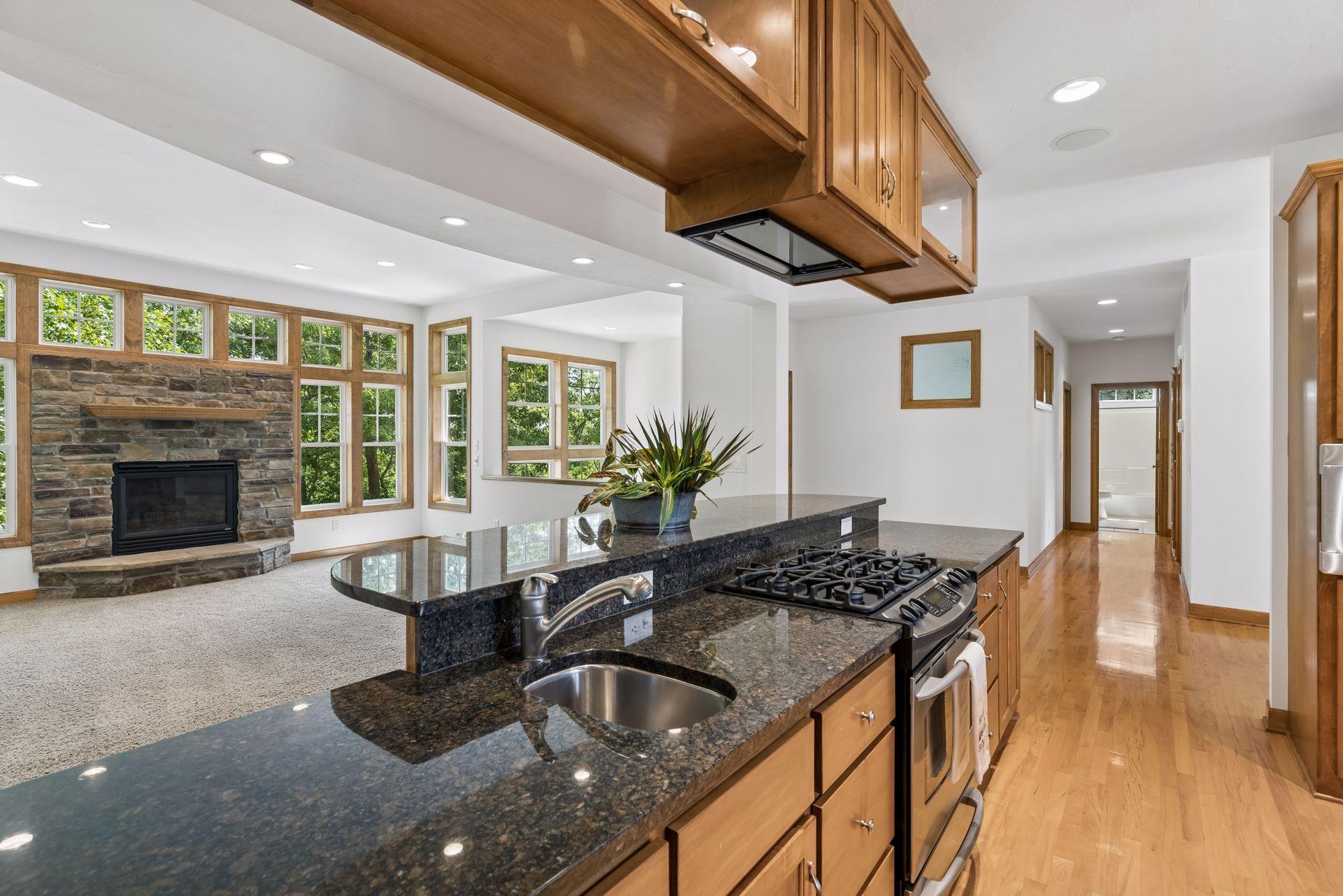A gourmet kitchen with second prep sink.